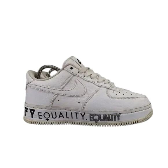 Nike Shoes Mens 6.5 Sneaker Air Force 1 Low Equality Lifestyle Leather AF1 White - Picture 1 of 16